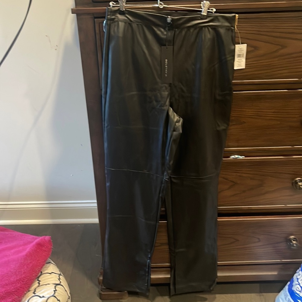 H Halston Faux leather pants
